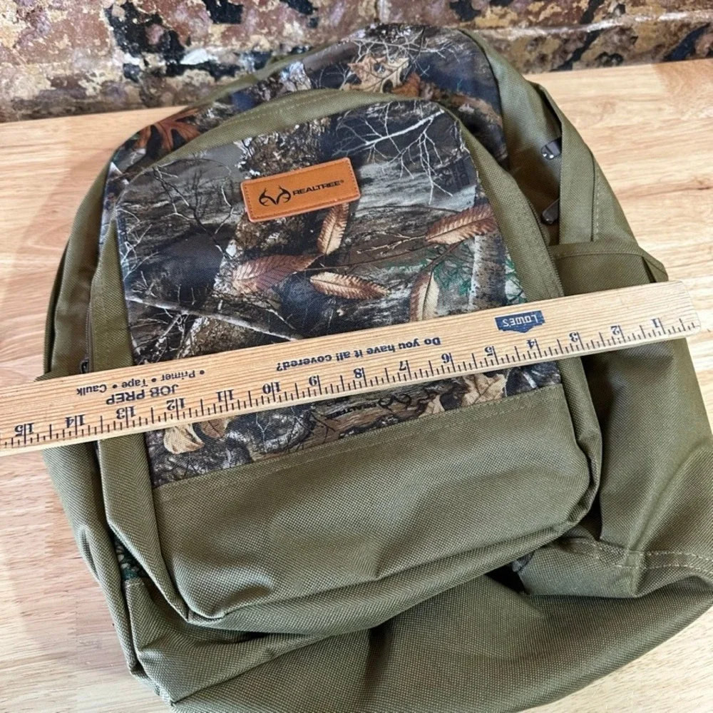Realtree Laptop Backpack Camo Green Brown Padded Tech Bag NWT